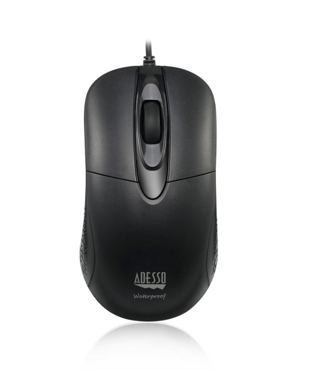 Adesso Mouse Wired Antimicrobial Waterproof IP67 W4 3 Button up to 1000dpi PC/Mac - Black