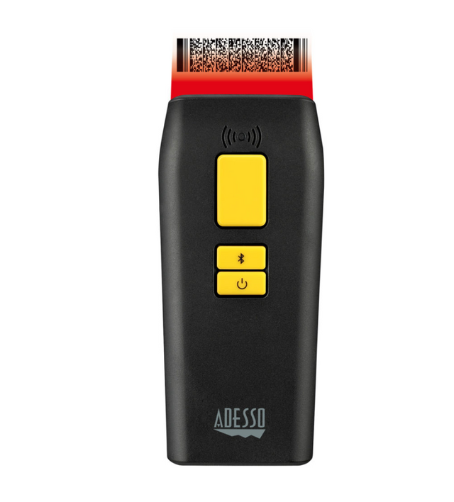 Adesso Barcode Scanner Pocket Size CMOS Sensor Bluetooth 1D/2D Antimicrobial IP66 Waterproof Drop Protected