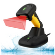Adesso Barcode Scanner Industrial Handheld CMOS Sensor Bluetooth & 2.4GHz Wireless Connectivity 1D/2D Antimicrobial IP67 Waterproof
