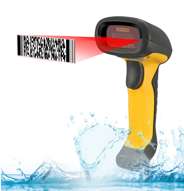 Adesso Barcode Scanner Industrial Handheld CMOS Sensor USB Connectivity 1D/2D Antimicrobial IP67 Waterproof