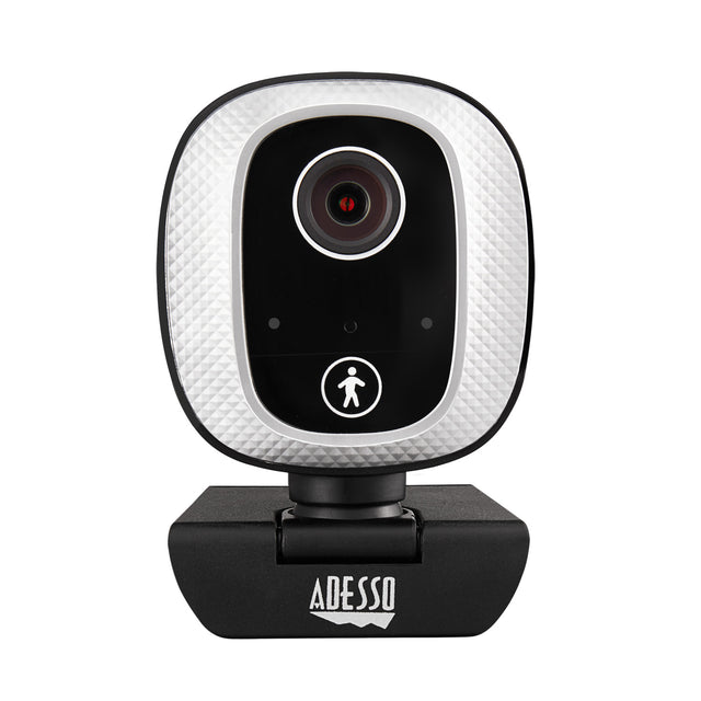 Adesso Webcam CyberTrack M1 1080P (2.1MP) Dual Mics Fixed Focus with Noise Cancelling 305 Degree Motion Tripod Mountable  - Black
