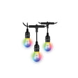 Nexxt Smart Home Outdoor Wifi LED String Lights 24 Bulbs 48ft Long IP65 White & RGB Dimmable Alexa & Google Connect up to 2 Strings - Black