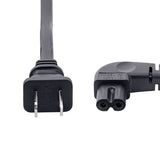 StarTech.com 10ft (3m) Laptop Power Cord, NEMA 1-15P to Right Angle C7, 7A 125V, 18AWG, Laptop Charger Cable, Replacement Power Brick Cable, TAA Compliant, UL Listed