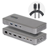 StarTech.com USB4 Docking Station, Driverless Dual 4K 144Hz for Mac and Windows, Universal USB-C Dock with DisplayPort, 100W PD and 2.5GbE