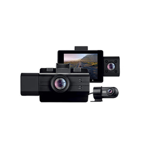 GekoGear Dashcam - Scout Pro 4K HD 3 Channel IBD II Power Cable Wifi Support G-Sensor 32GB MicroSD Included (support up to 256GB) - Black