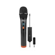 Xtech Microphone Wireless UHF with Rechargeable Receiver works with 3.5mm or 1/4in Jack up to 82ft Range - Black