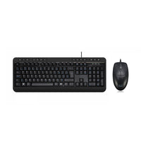 Adesso Keyboard (Bilingual) & Mouse Combo Wired Antimicrobial Multimedia 1200dpi PC/Mac - Black