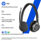 HP Poly Mission 625 Stereo USB Wired Headset (Bulk)