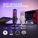 HyperX QuadCast S - USB Microphone (Black-Grey) - RGB Lighting