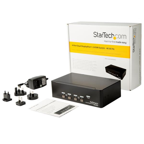 StarTech.com 4-Port Dual DisplayPort KVM Switch - 4K 60Hz - TAA