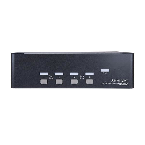 StarTech.com 4-Port Dual DisplayPort KVM Switch - 4K 60Hz - TAA