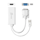 j5create JDA214 VGA to HDMI™ Video Audio Adapter, White