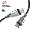 Naztech Charge & Sync PD USB-C to USB-C Titanium Braided Ballistic Nylon Cable 6ft PD up to 60W Fast Charge Reinforced Metal Alloy Connectors - Black