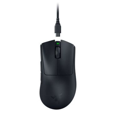 Razer Gaming Mouse Wireless DeathAdder V3 Pro Ultra-lightweight Ergonomic Esports Focus Pro 30000dpi or Wired USB C Speedflex Cable - Black