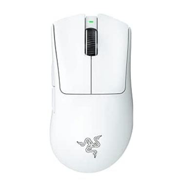 Razer Gaming Mouse Wireless DeathAdder V3 Pro Ultra-lightweight Ergonomic Esports Focus Pro 30000dpi or Wired USB C Speedflex Cable - White