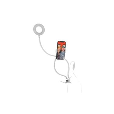 Digipower Vlogging Go Viral For You Kit Flexible Ring Light & Phone Holder 3 Light Modes Desk Clamp Bluetooth Remote - White