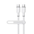 HyperGear Charge & Sync PD USB-C to USB-C Flexi Pro Cable 10ft PD up to 60W Fast Charge 480Mbps High Speed - Soft Touch Silicone - White