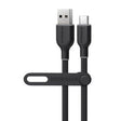 HyperGear Charge & Sync USB-C to USB-A Flexi Pro Cable 6ft 18W Fast Charge 480Mbps High Speed - Soft Touch Silicone - Black