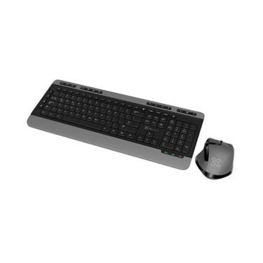 Klipxtreme Keyboard & Mouse Combo Kit Wireless Magnifix Premium Ultra Slim 6 Button Ergonomic Mouse 1200dpi 2.4Ghz Built in Wrist Rest - Black