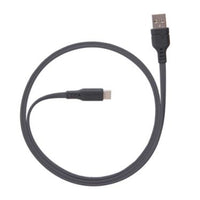 Ventev Charge & Sync USB-C to USB-A Cable 3.3ft Flat High Speed 2X Copper Fast Charge Reinforced Connector - Box - Gray