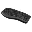 Adesso Keyboard (Bilingual) Wired Tru-Form 160 Ergonomic Multimedia Large Print Integrated Palm Rest Scroll Wheel - Black