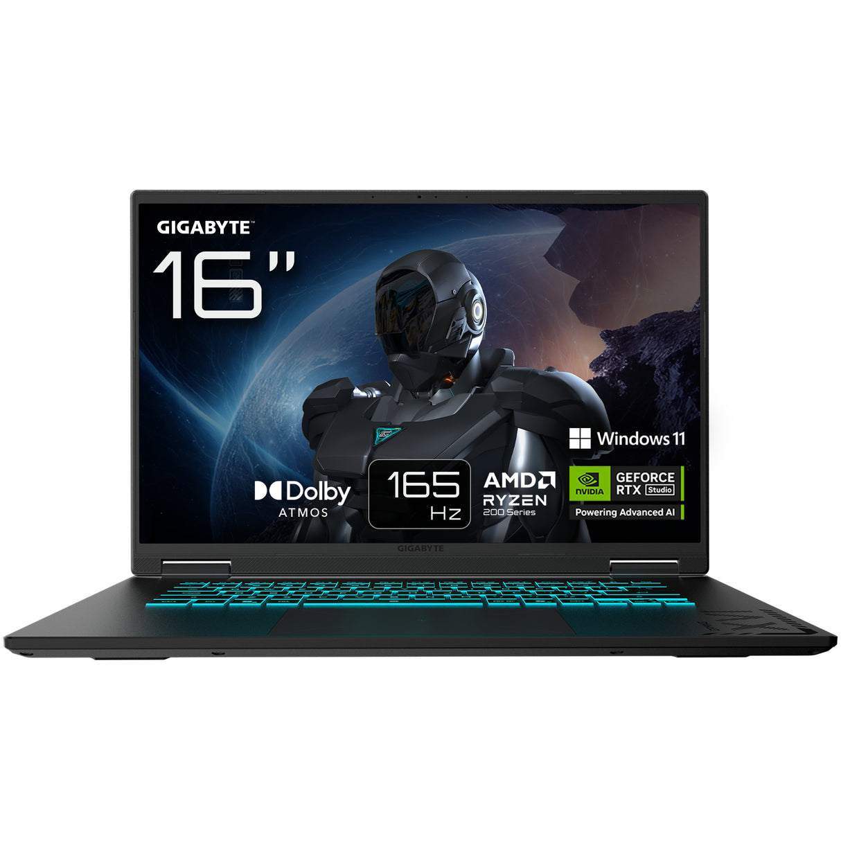 GIGABYTE GAMING A16 3VHK3US894SH laptop AMD Ryzen™ 7 260 40.6 cm (16") WUXGA 16 GB DDR5-SDRAM 1 TB SSD NVIDIA GeForce RTX 5060 Wi-Fi 6E (802.11ax) Windows 11 Home Black