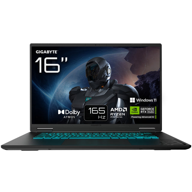 GIGABYTE GAMING A16 3VHK3US894SH laptop AMD Ryzen™ 7 260 40.6 cm (16") WUXGA 16 GB DDR5-SDRAM 1 TB SSD NVIDIA GeForce RTX 5060 Wi-Fi 6E (802.11ax) Windows 11 Home Black