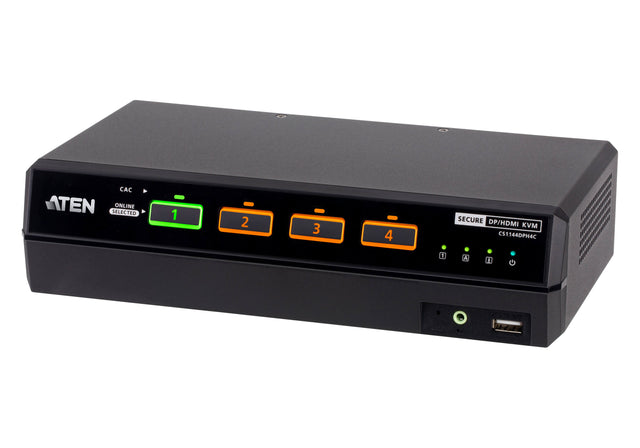 ATEN 4-Port USB 5K DisplayPort/HDMI Dual Display Universal Secure KVM Switch with CAC (PSD PP v4.0 Compliant)