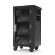 Luxor Charging Cart Steel 30 USB-C Up to 15in Laptops Rolling Acrylic Locked Door Steel Construction Dual Air Fans Front USB-C Ports - Black