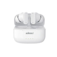 Adesso Earbuds Bluetooth 5.3 with Dual Microphones Active Noise Cancellation Touch Controls Wireless Charging Case Multi-Platform Compatible -White