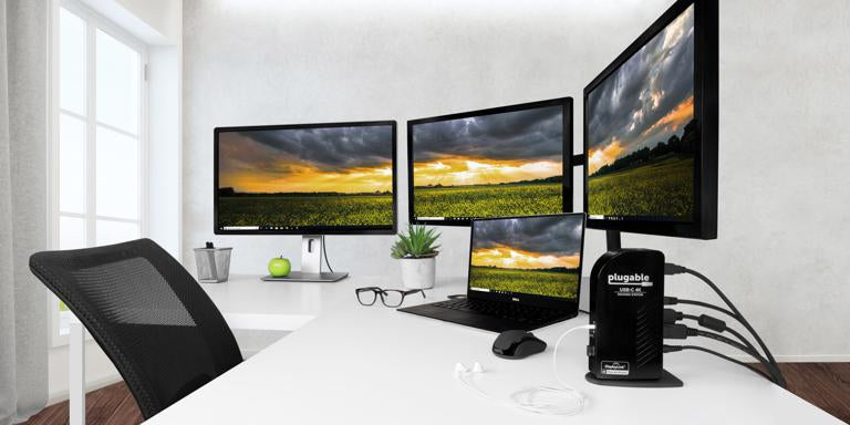 Plugable Technologies UD-ULTC4K laptop dock/port replicator Docking USB 3.2 Gen 1 (3.1 Gen 1) Type-C Black