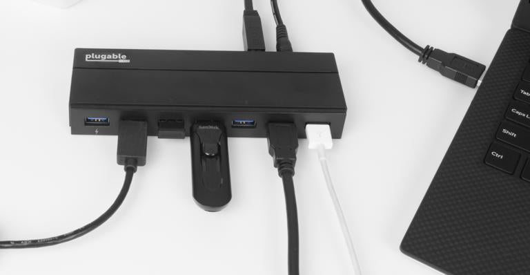 Plugable Technologies USB3-HUB7C interface hub USB 3.2 Gen 1 (3.1 Gen 1) Type-A 5000 Mbit/s Black