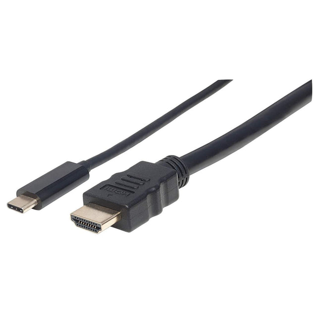 Manhattan USB-C to HDMI Cable, 4K@30Hz, 1m, Black, Male to Male, Three Year Warranty