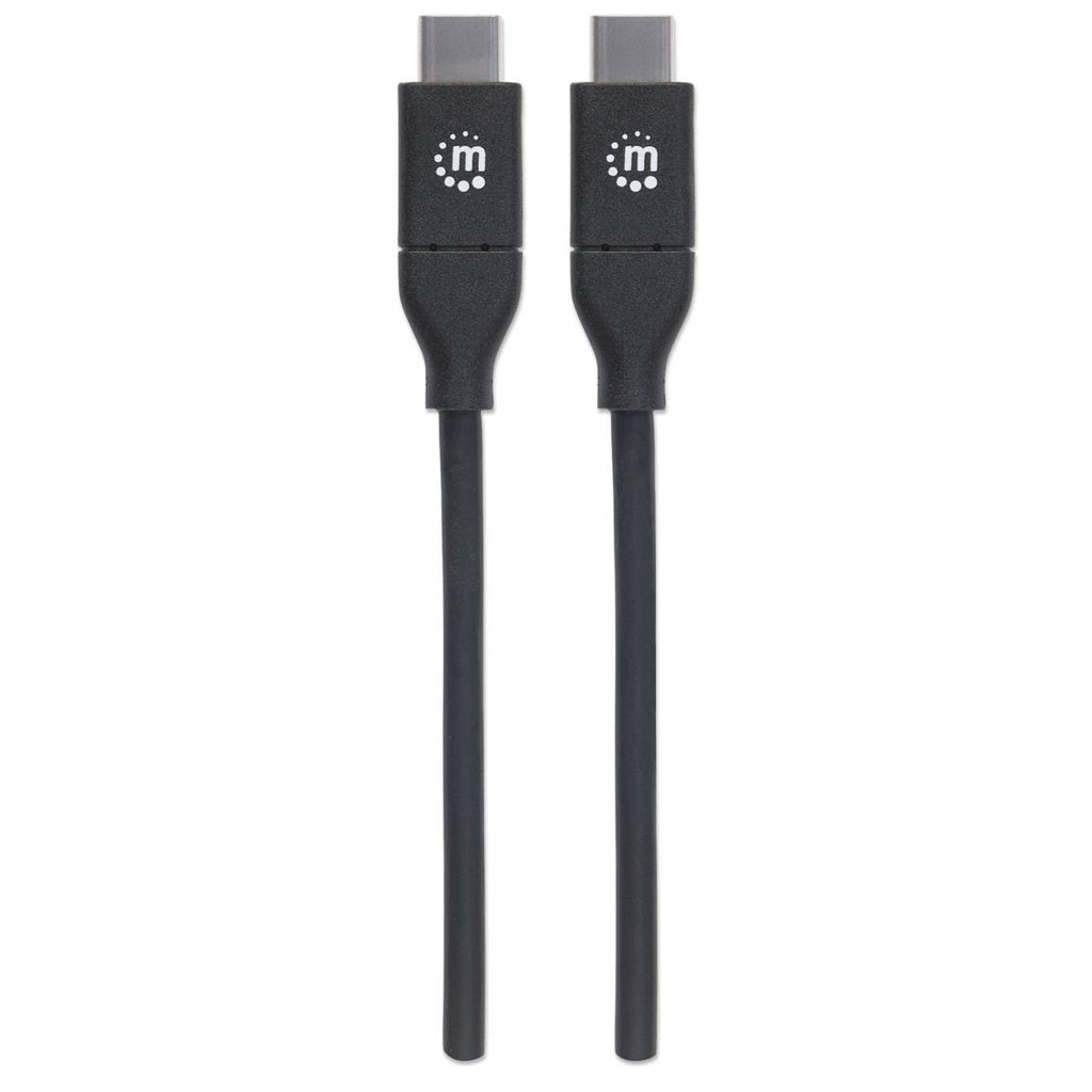 Manhattan USB-C to USB-C Cable, 2m, Male to Male, 480 Mbps (USB 2.0), 5A (super fast charging), Hi-Speed USB, Black, Lifetime Warranty, Equivalent to USB2C5C2M