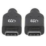 Manhattan USB-C to USB-C Cable, 2m, Male to Male, 480 Mbps (USB 2.0), 5A (super fast charging), Hi-Speed USB, Black, Lifetime Warranty, Equivalent to USB2C5C2M