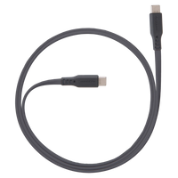 Ventev Charge & Sync USB-C to USB-C Cable 6ft Flat High Speed 2X Copper Fast Charge Reinforced Connector - Box - Gray