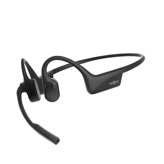 Shokz OpenComm2 2025 Black Bluetooth Stereo Headset Noise Cancelling Boom Mic with Mute Button - Bone Conduction - Water Resistant IP55 - 16Hr Talk Time