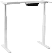 Mount-It! Sit Stand FRAME ONLY Electric Motorized Height Adjustable Dual Motor LED Touch Control Desk Adjusts from 39In to 67In Height up to 24In - White