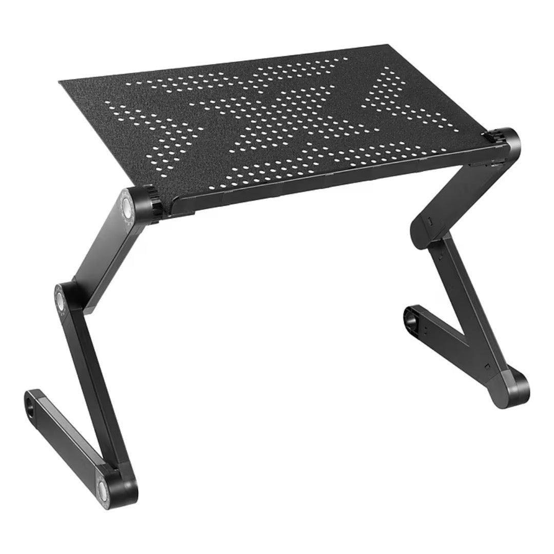 Mount-It! Laptop Riser / Stand Tilting Vented Aluminum up to 33Lbs Ergonomic - Tray Measures 16.5In x 10.6In - Black