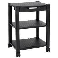 Mount-It! Printer Cart Height Adjustable Rolling with Casters 3 Shelves Max 22lbs per Shelf (17.2 x 13.25In) 24In Tall - Black