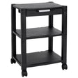 Mount-It! Printer Cart Height Adjustable Rolling with Casters 3 Shelves Max 22lbs per Shelf (17.2 x 13.25In) 24In Tall - Black