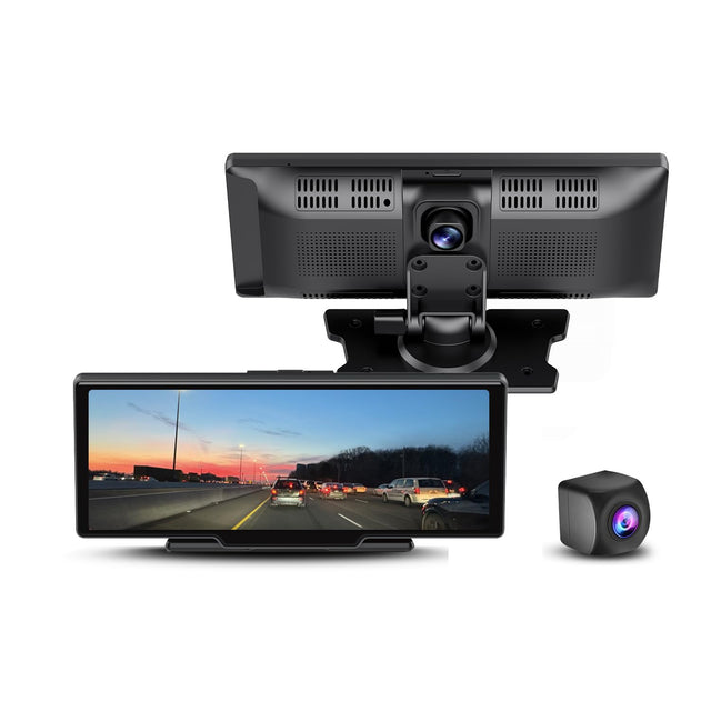 GekoGear Dual Dashcam - Orbit C120  10.26 Portable Infotainment Display & Back Up Camera for Apple CarPlay Android Auto