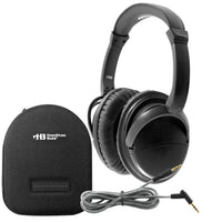 HamiltonBuhl Headphones Deluxe Active Noise Cancelling with Case 3.5mm Padded Ear Cups & Headband