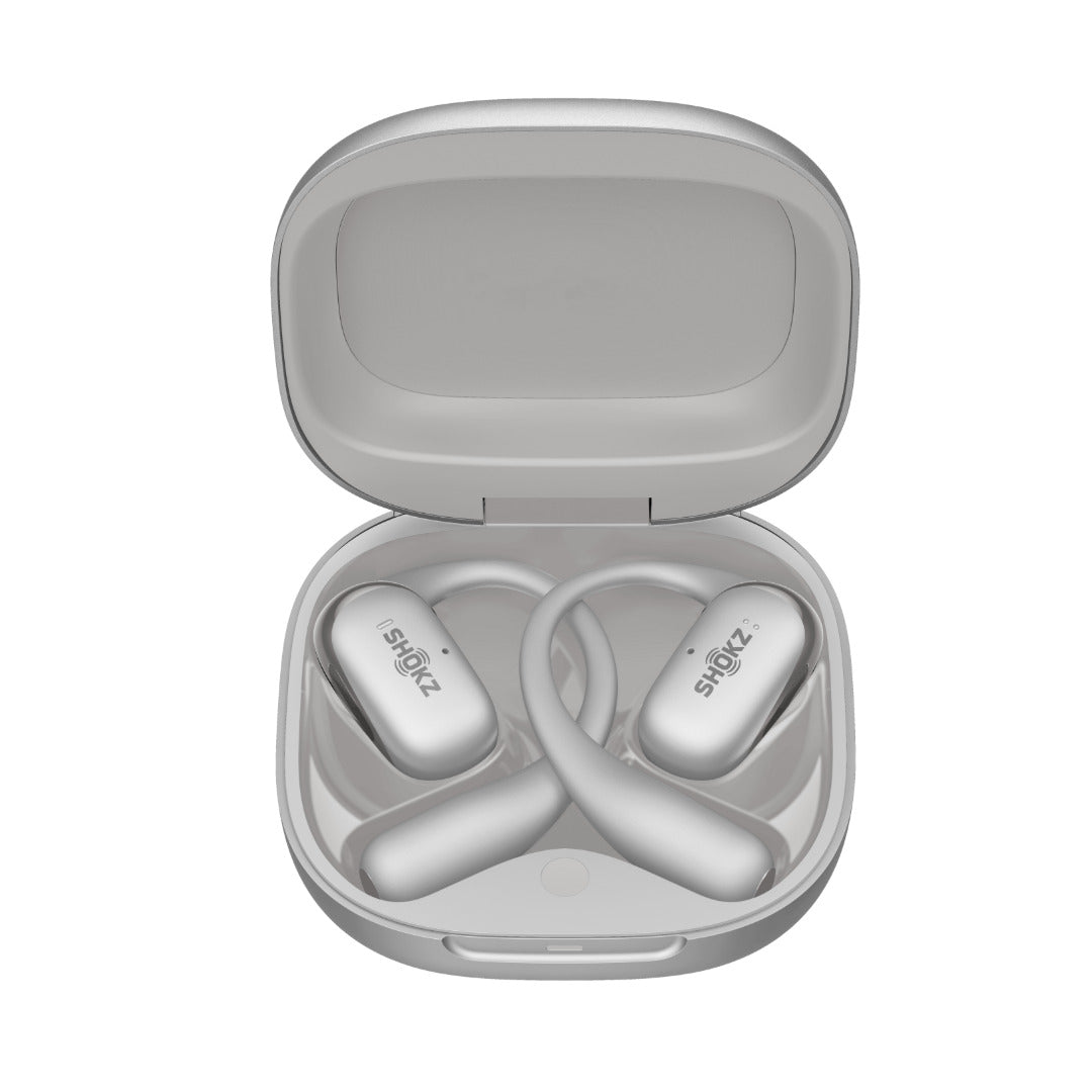 Shokz OpenFit 2+ GREY Open-Ear True Wireless Earbuds Dual microphones with advanced noise-canceling-Dolby Audio-Ni-Ti alloy-Dust Sweat and Water Resistant IP55
