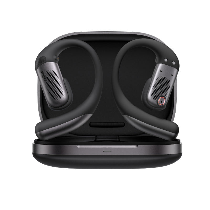 Shokz OpenFit Pro BLACK Open Ear True Wireless Earbuds Dolby Atmos with OpenBass 2.0- Black - IP55 Water Resistant - Wireless Charge Case 50hr Playtime