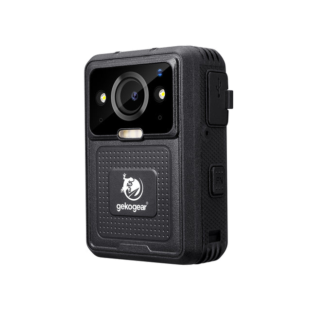 GekoGear Body Cam Aegis 400 4K Ultra HD Infrared Night Vision Wide Angle Lens GPS WiFi IP65 Water Resistant 10hr Battery Life - Black