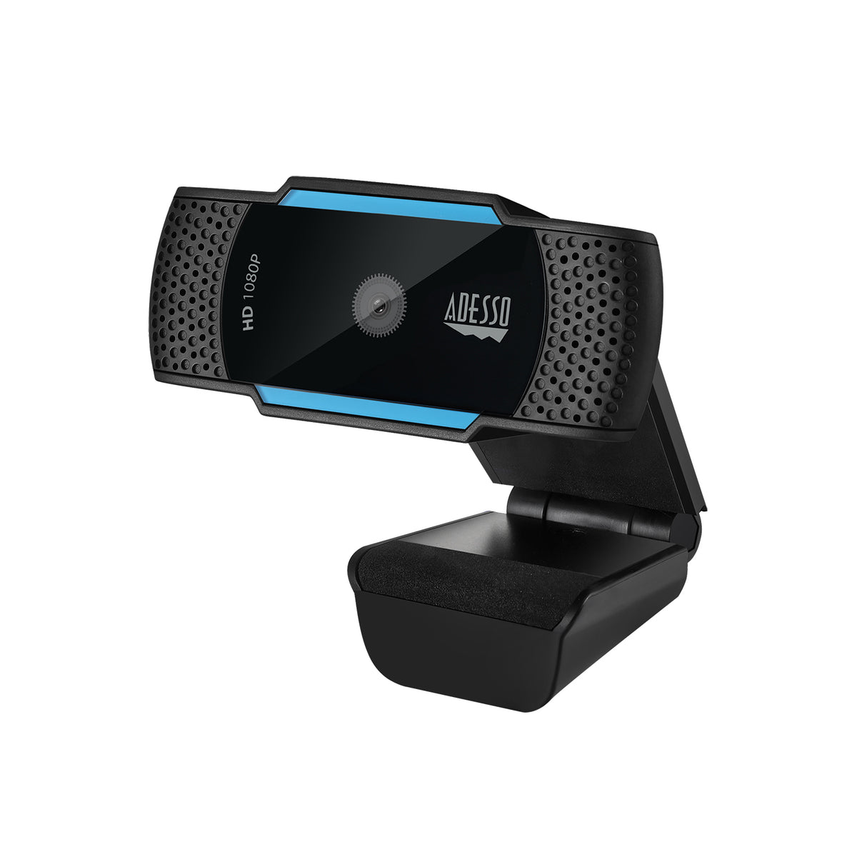 Adesso Webcam CyberTrack H5 1080P (2.1MP) Dual Mics Noise Cancelling Tripod Mountable Shutter Cover - Black  - TAA Compliant