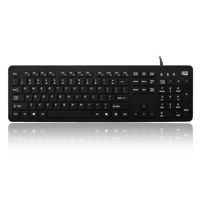 Adesso Keyboard Wired Antimicrobial Waterproof - Black