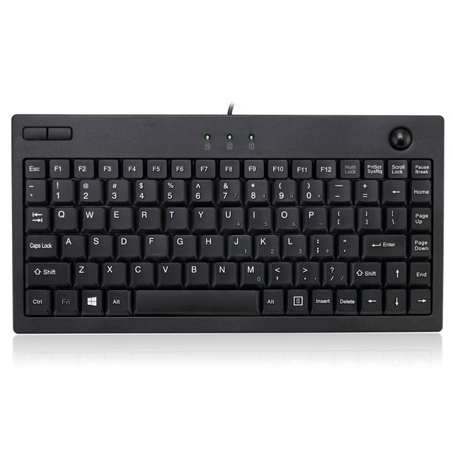 Adesso Keyboard Wired Tru-Form 310 Mini with Trackball - Black