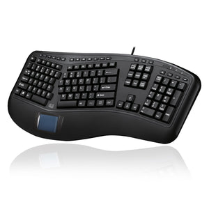 Adesso Keyboard Wired Tru-Form Ergonomic Integrated Palm Rest with Touchpad - Black